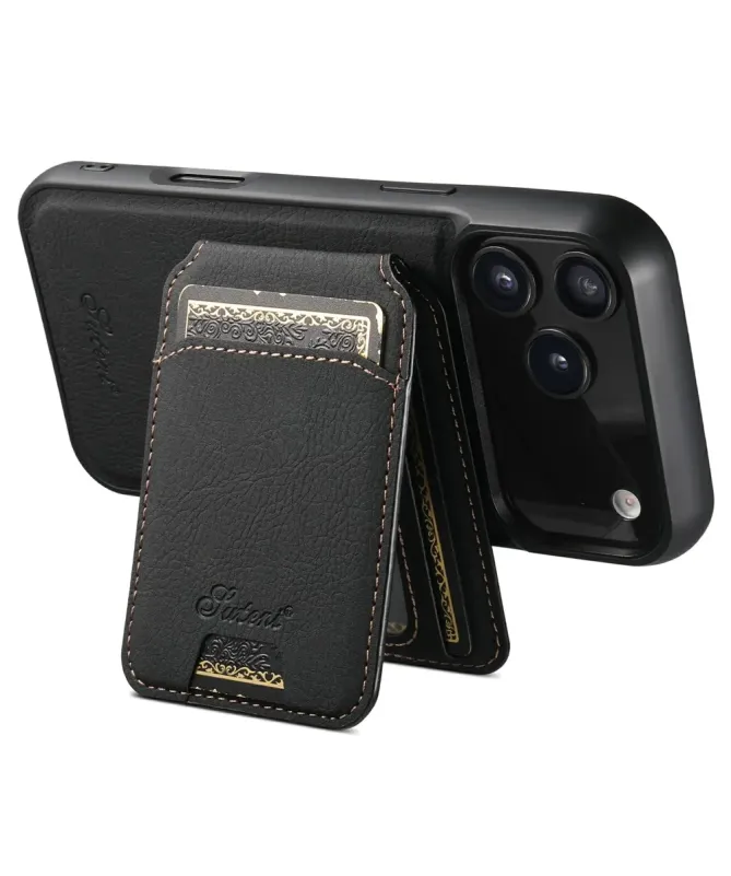 Coque iPhone 17 Pro Max Effet Cuir avec Portefeuille Amovible