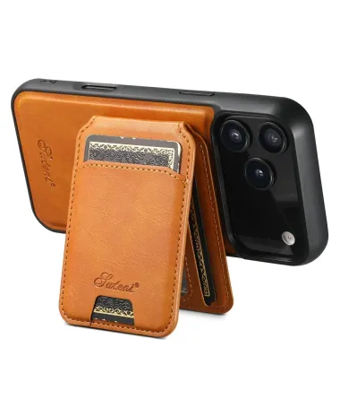 Coque iPhone 17 Pro Max avec Porte-Carte et Support Marron Clair - photo 26