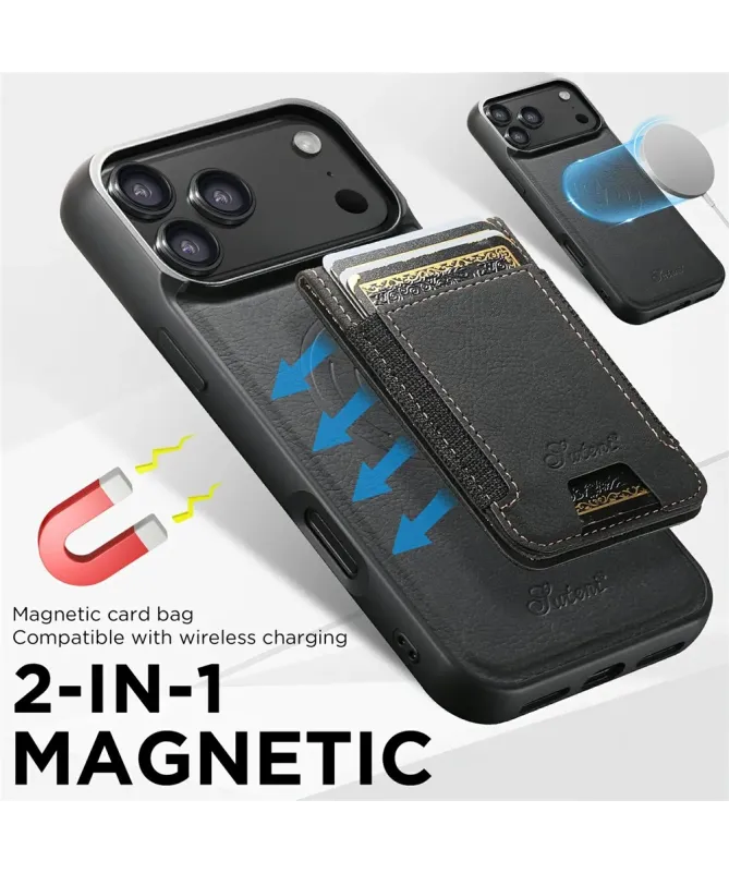 Coque iPhone 17 Pro Max Portefeuille Amovible MagSafe