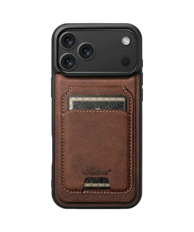 Coque iPhone 17 Pro Max Effet Cuir avec Portefeuille Amovible