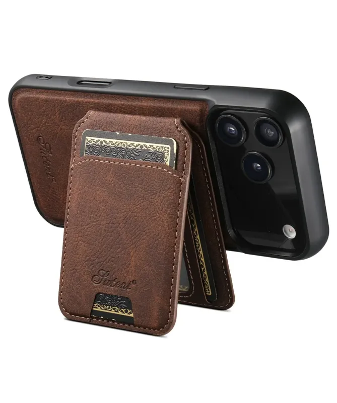 Coque iPhone 17 Pro Max Effet Cuir avec Portefeuille Amovible