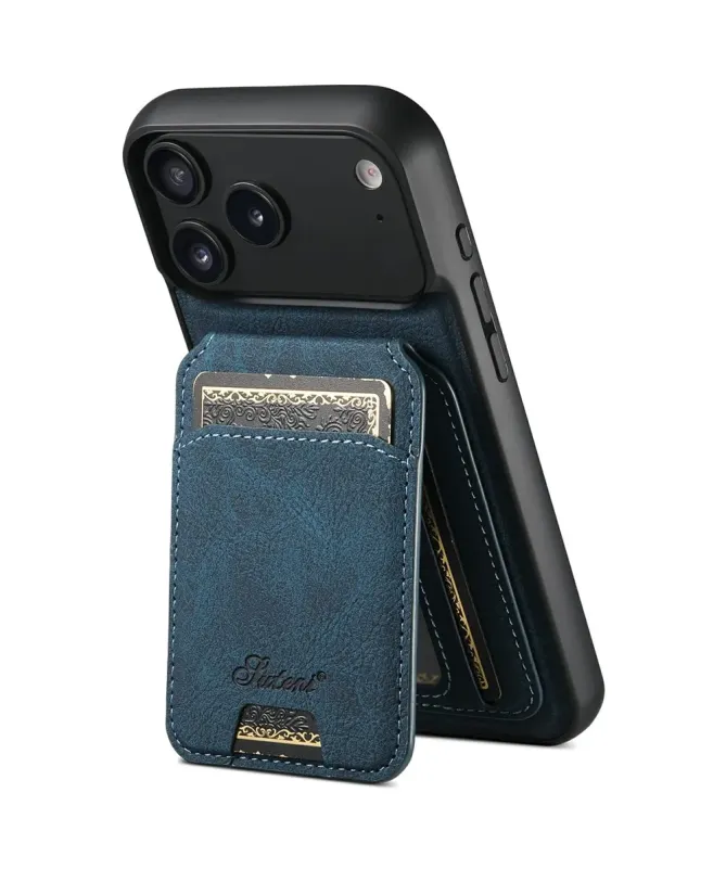Coque iPhone 17 Pro Max Effet Cuir avec Portefeuille Amovible