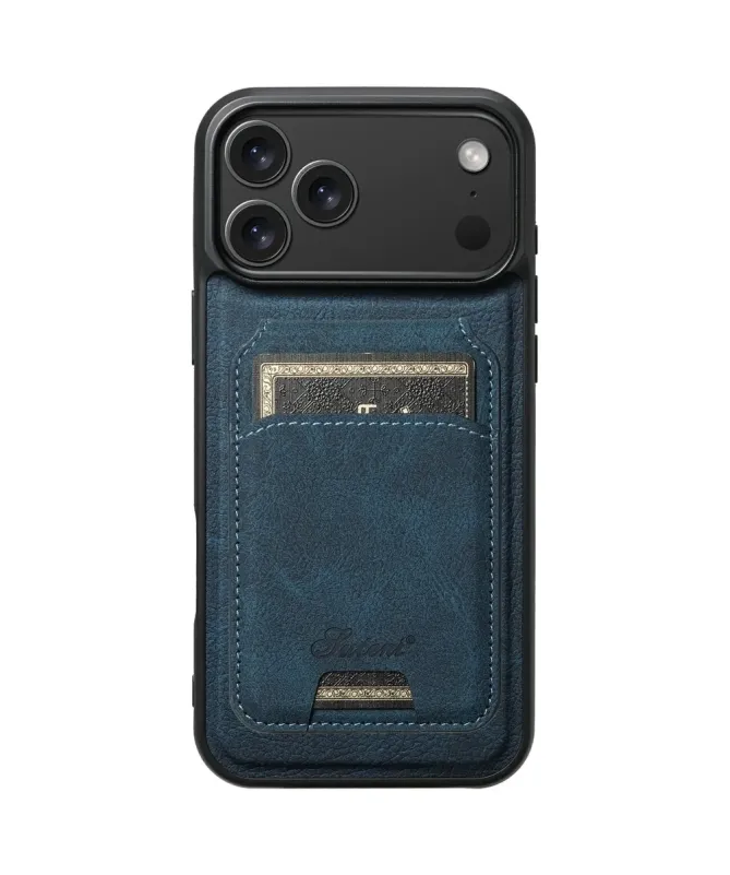 Coque iPhone 17 Pro Max Effet Cuir avec Portefeuille Amovible