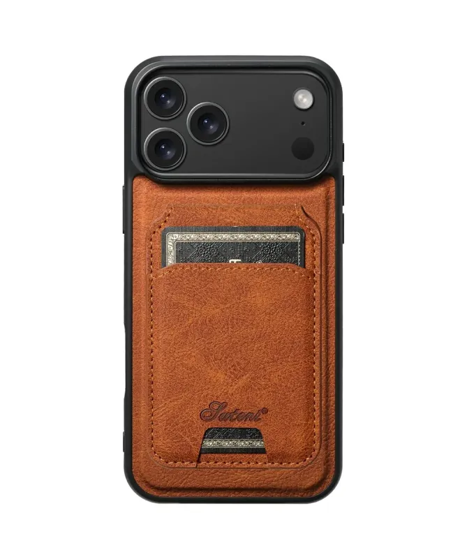 Coque iPhone 17 Pro Max Effet Cuir avec Portefeuille Amovible