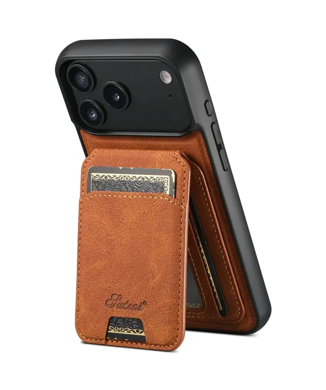 Coque iPhone 17 Pro Max Effet Cuir avec Portefeuille Amovible