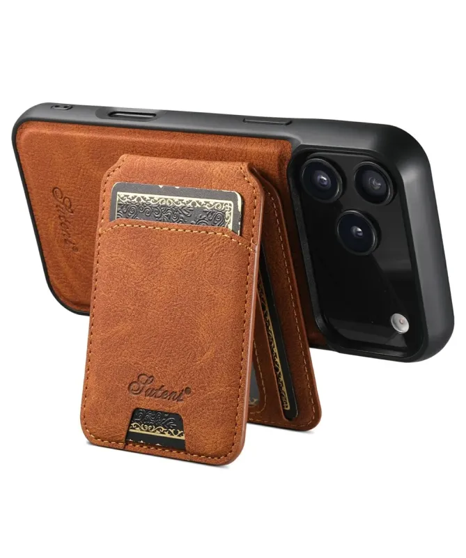 Coque iPhone 17 Pro Max Effet Cuir avec Portefeuille Amovible