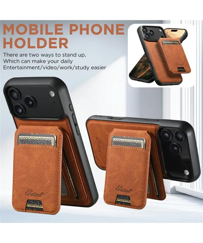 Coque iPhone 17 Pro Max Effet Cuir avec Portefeuille Amovible