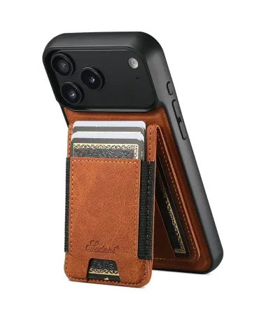 Coque iPhone 17 Pro Max Portefeuille Amovible MagSafe Marron Clair - photo 26