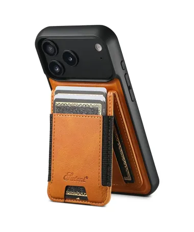 Coque iPhone 17 Pro Max avec Porte-Carte et Support Marron Clair - photo 26