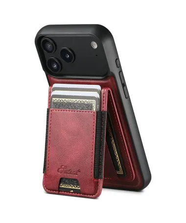 Coque iPhone 17 Pro Max avec Porte-Carte et Support Rouge foncé - photo 34