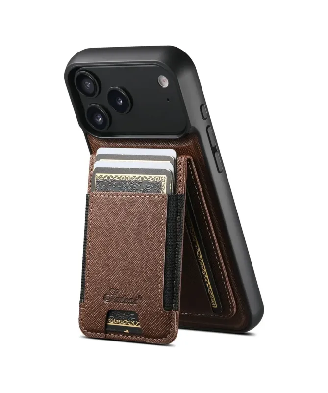 Coque iPhone 17 Pro Max Effet Tissu avec Portefeuille Magnétique