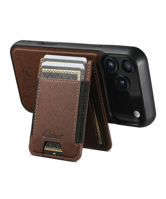 Coque iPhone 17 Pro Max Effet Tissu avec Portefeuille Magnétique