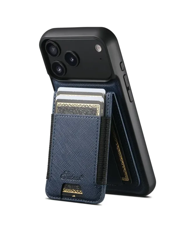 Coque iPhone 17 Pro Max Effet Tissu avec Portefeuille Magnétique