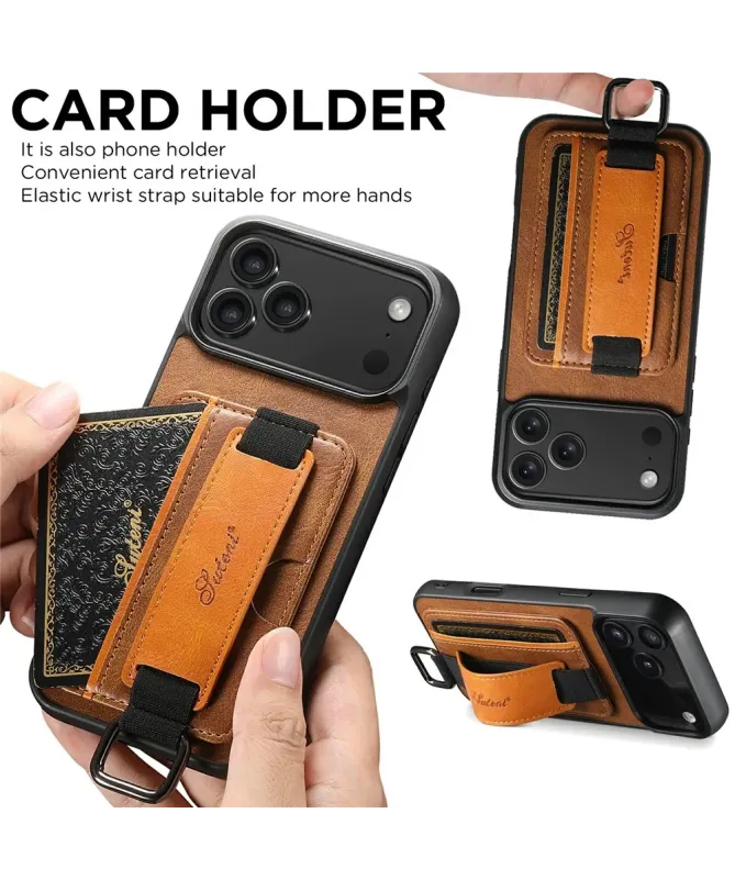 Coque iPhone 17 Pro Max avec Prise en Main et Porte-Carte