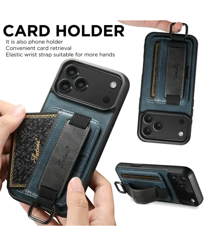 Coque iPhone 17 Pro Max avec Prise en Main et Porte-Carte