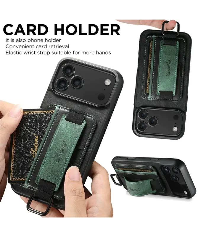 Coque iPhone 17 Pro Max avec Prise en Main et Porte-Carte