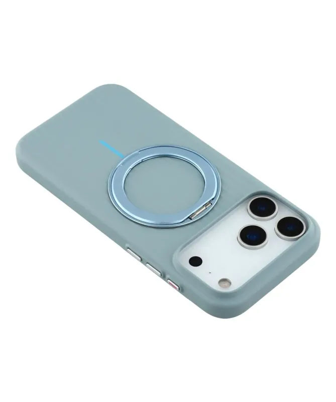 Coque iPhone 17 Pro Max Rigide avec Anneau Rotatif - Bleu clair