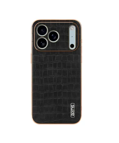 Coque iPhone 17 Pro Max Texture Crocodile et Contour Métallisé