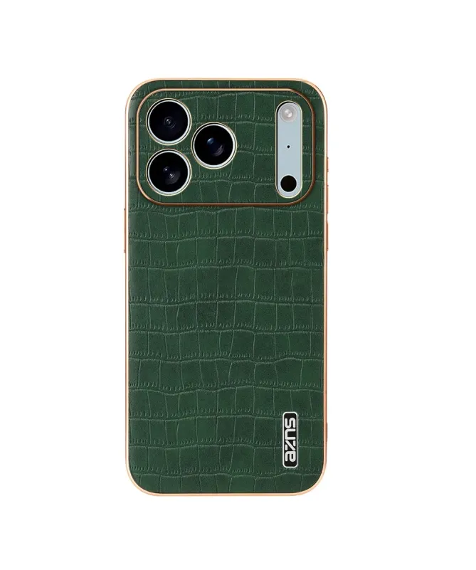 Coque iPhone 17 Pro Max Texture Crocodile et Contour Métallisé