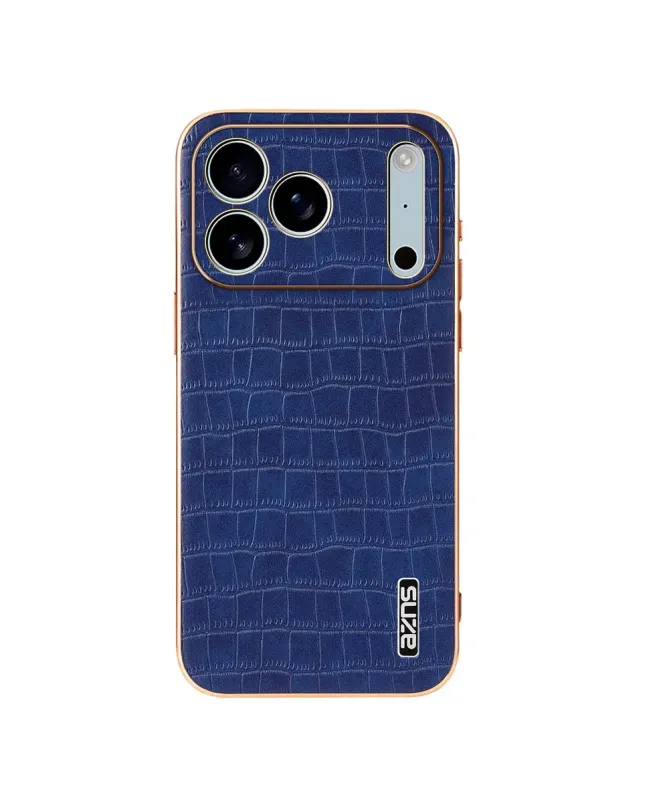 Coque iPhone 17 Pro Max Texture Crocodile et Contour Métallisé