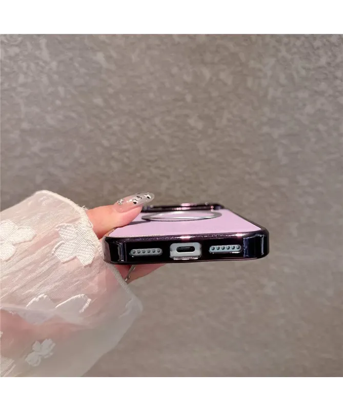 Coque iPhone 17 Pro Max Effet Cuir Grainé et Contour Métal