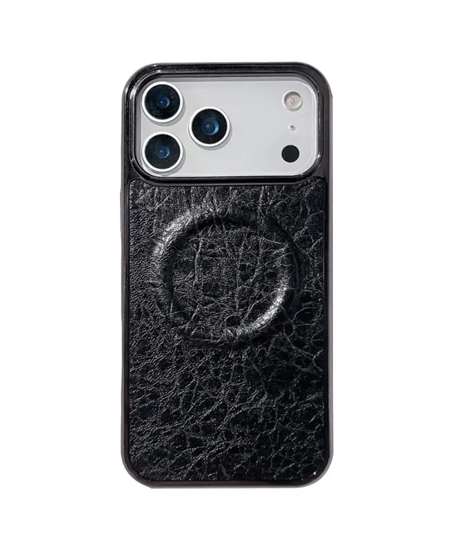Coque iPhone 17 Pro Max à Texture Litchi Craquelée