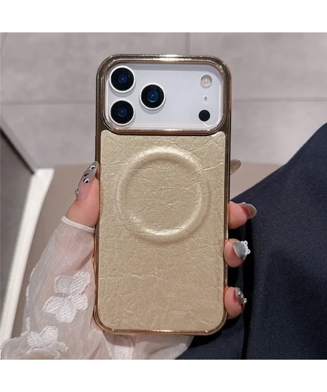 Coque iPhone 17 Pro Max à Texture Litchi Craquelée