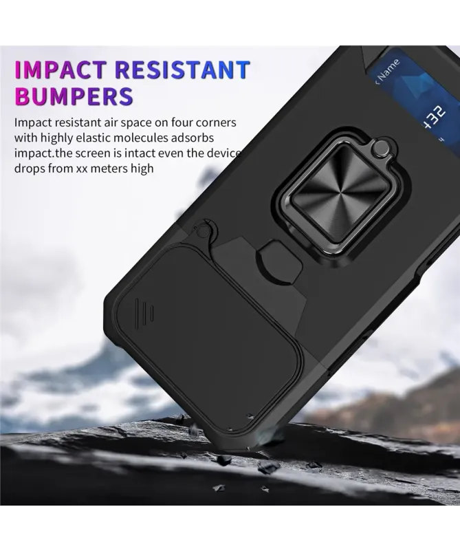 Coque iPhone 17 Pro Max antichoc avec support et cache caméra