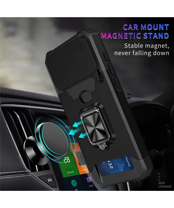 Coque iPhone 17 Pro Max antichoc avec support et cache caméra