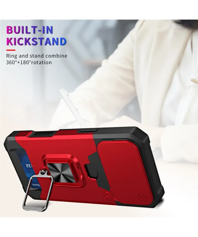 Coque iPhone 17 Pro Max antichoc avec support et cache caméra