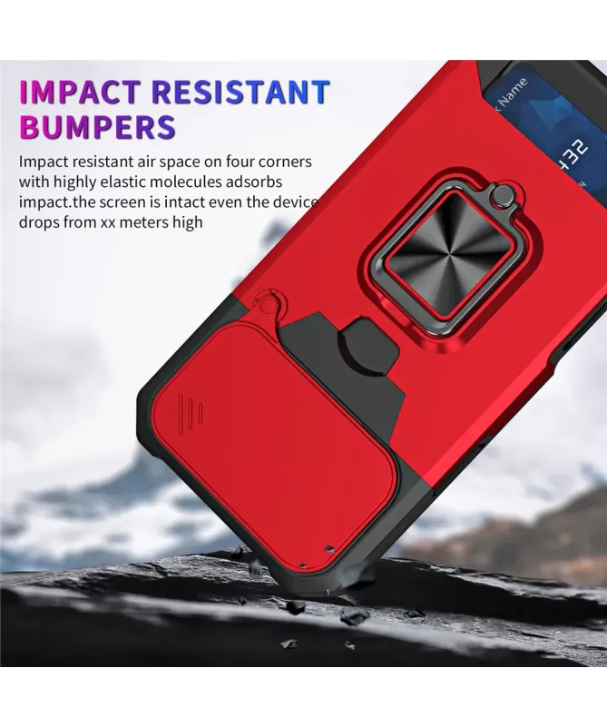 Coque iPhone 17 Pro Max antichoc avec support et cache caméra