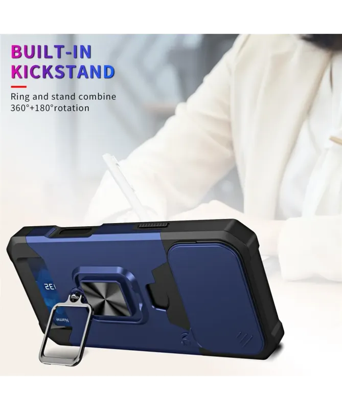 Coque iPhone 17 Pro Max antichoc avec support et cache caméra