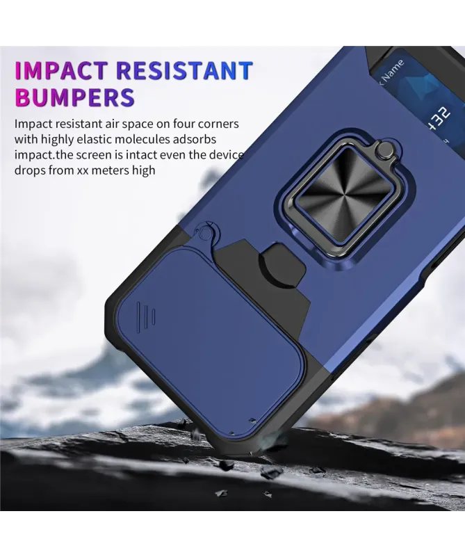 Coque iPhone 17 Pro Max antichoc avec support et cache caméra