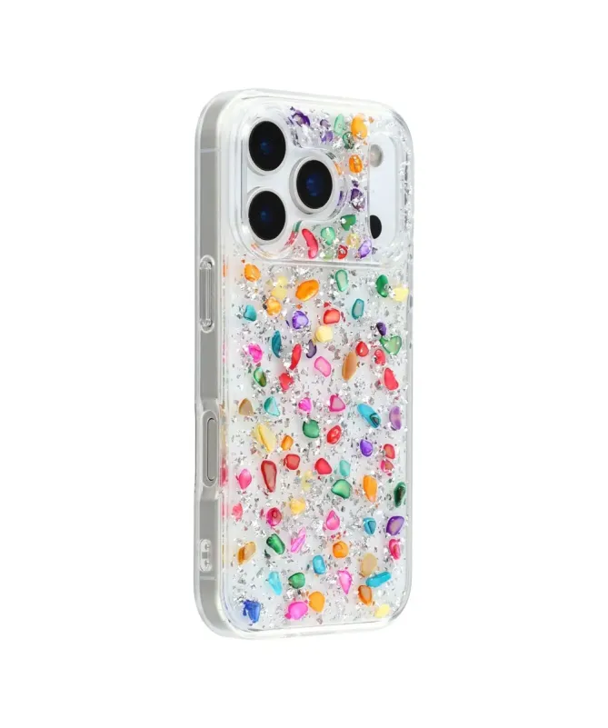 Coque iPhone 17 Pro Max avec Pierres Naturelles Incrustées