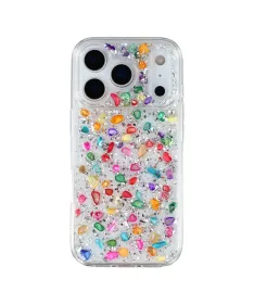 Coque iPhone 17 Pro Max avec Pierres Naturelles Incrustées