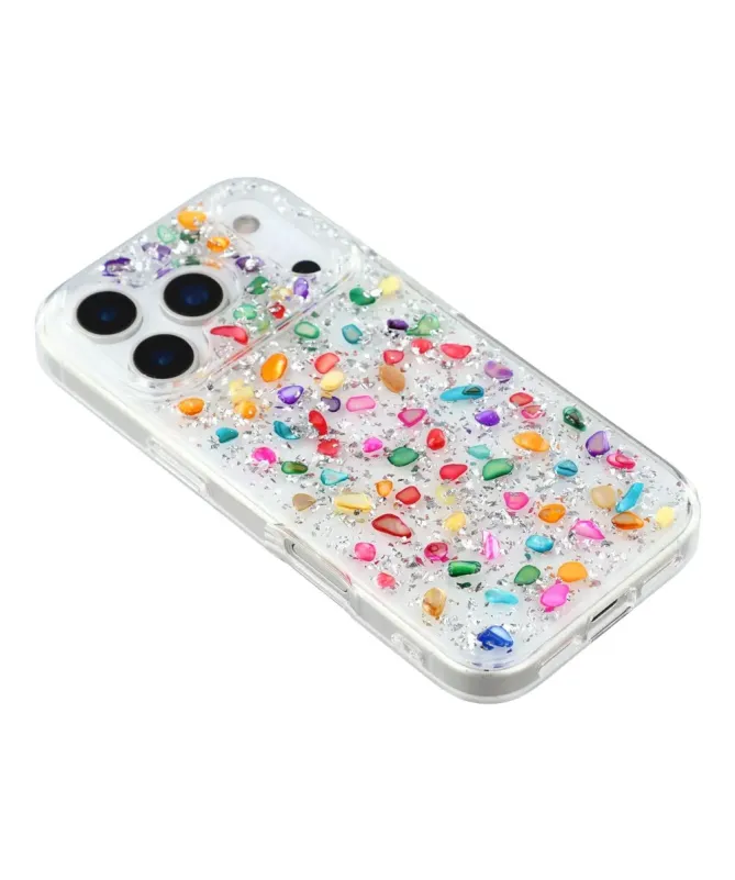 Coque iPhone 17 Pro Max avec Pierres Naturelles Incrustées