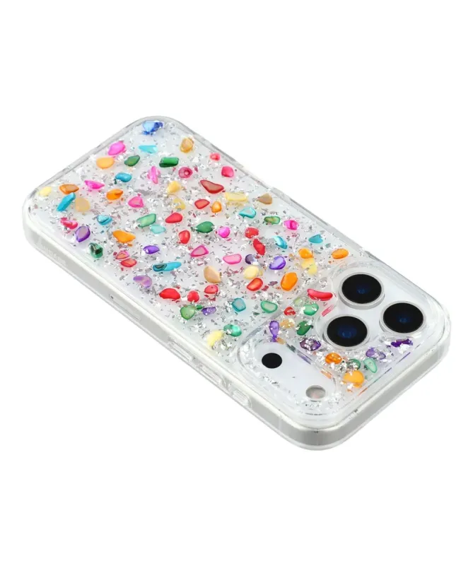 Coque iPhone 17 Pro Max avec Pierres Naturelles Incrustées