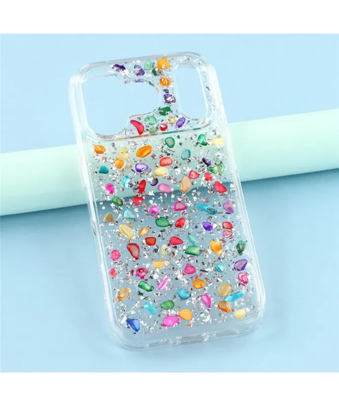 Coque iPhone 17 Pro Max avec Pierres Naturelles Incrustées