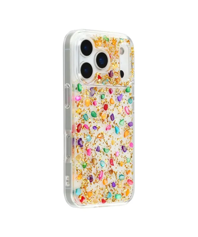 Coque iPhone 17 Pro Max avec Pierres Naturelles Incrustées