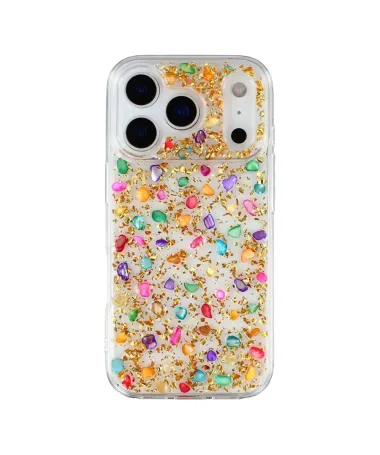 Coque iPhone 17 Pro Max avec Pierres Naturelles Incrustées Or - photo 7