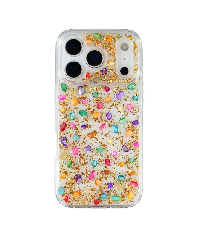 Coque iPhone 17 Pro Max avec Pierres Naturelles Incrustées