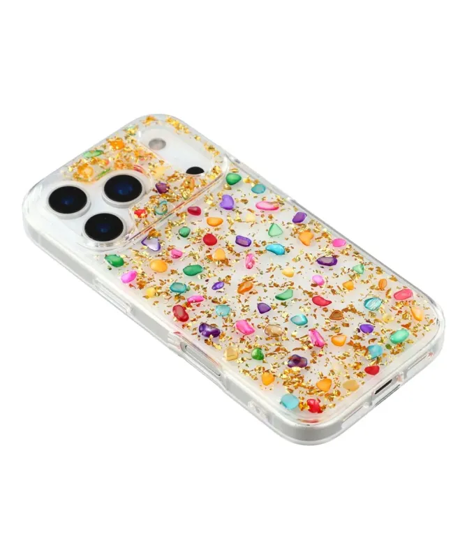 Coque iPhone 17 Pro Max avec Pierres Naturelles Incrustées