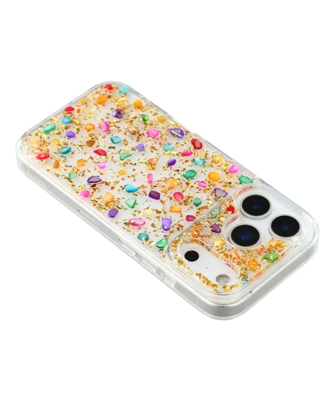Coque iPhone 17 Pro Max avec Pierres Naturelles Incrustées
