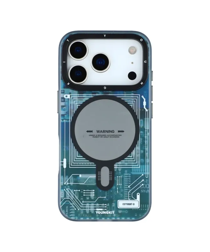 Coque iPhone 17 Pro Max à Motif Circuit Imprimé MagSafe