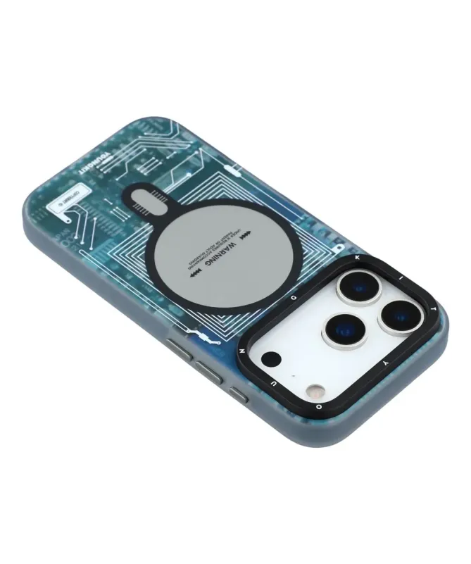 Coque iPhone 17 Pro Max à Motif Circuit Imprimé MagSafe