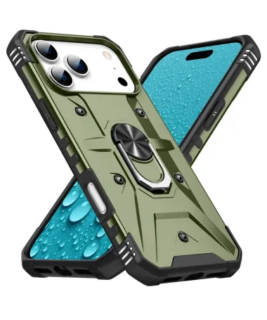 Coque iPhone 17 Pro Max avec anneau rotatif | Defender Vert militaire - photo 26