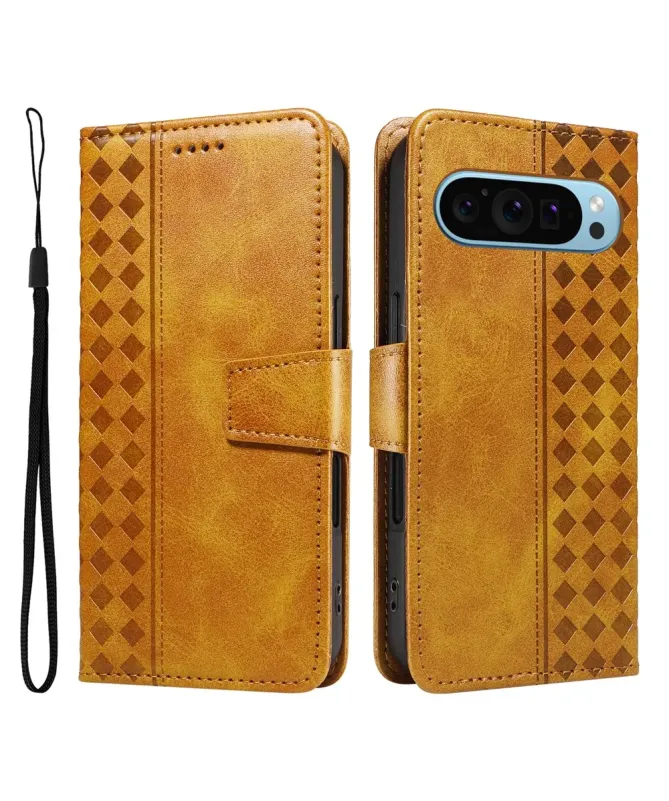 Housse Google Pixel 10 Pro XL Porte-Cartes à Motif Damier