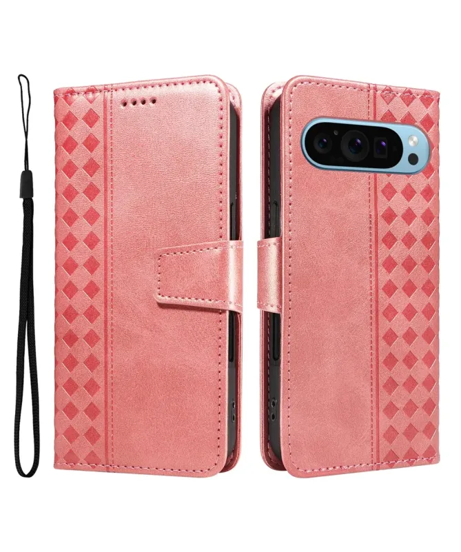Housse Google Pixel 10 Pro XL Porte-Cartes à Motif Damier