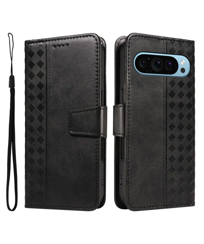 Housse Google Pixel 10 Pro XL Porte-Cartes à Motif Damier