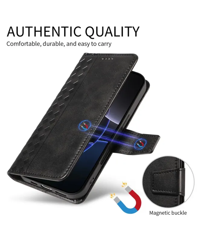 Housse Google Pixel 10 Pro XL Porte-Cartes à Motif Damier